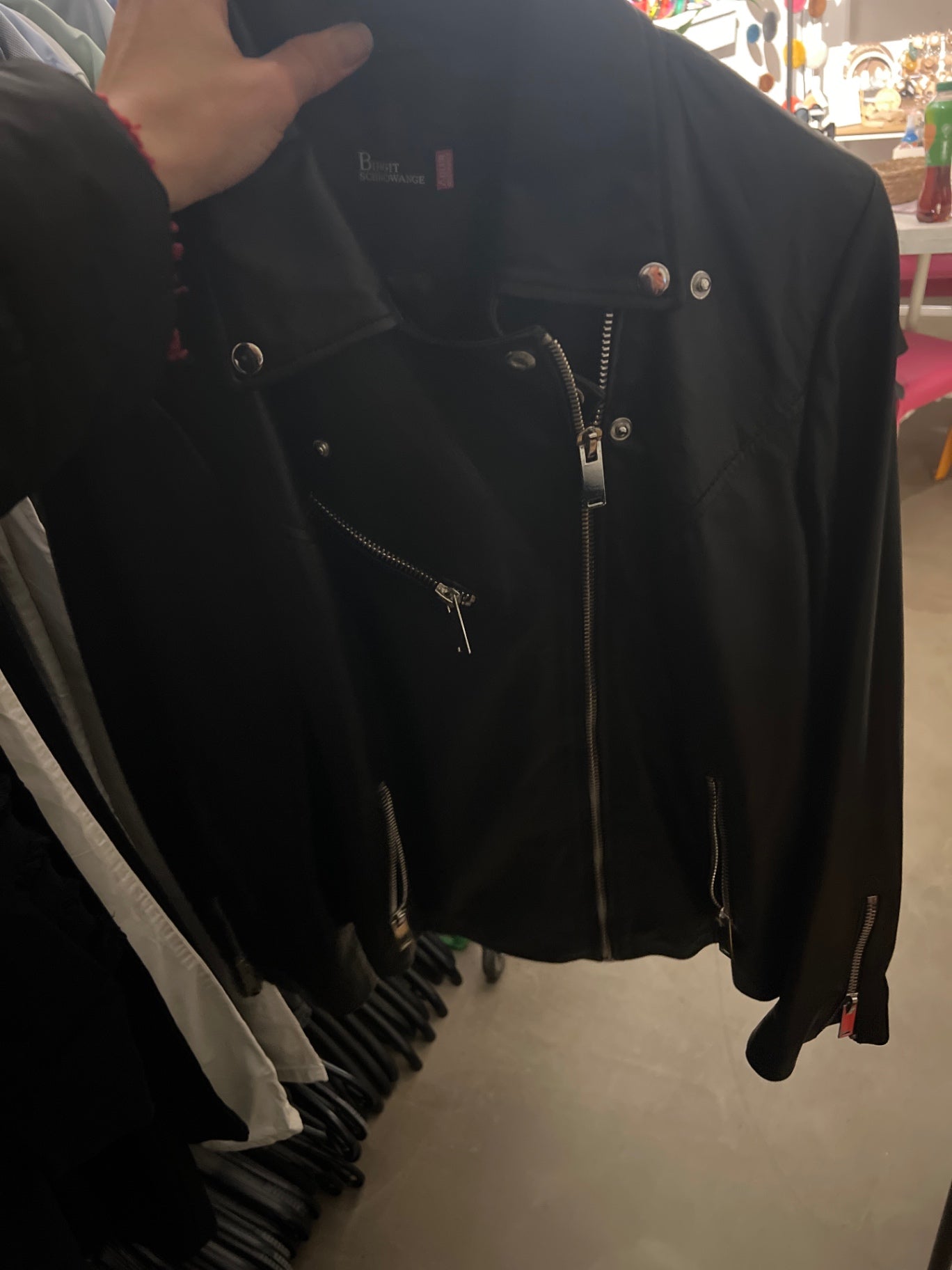 Birgit Schrowange LederJacke Schwarz Gr.: XL