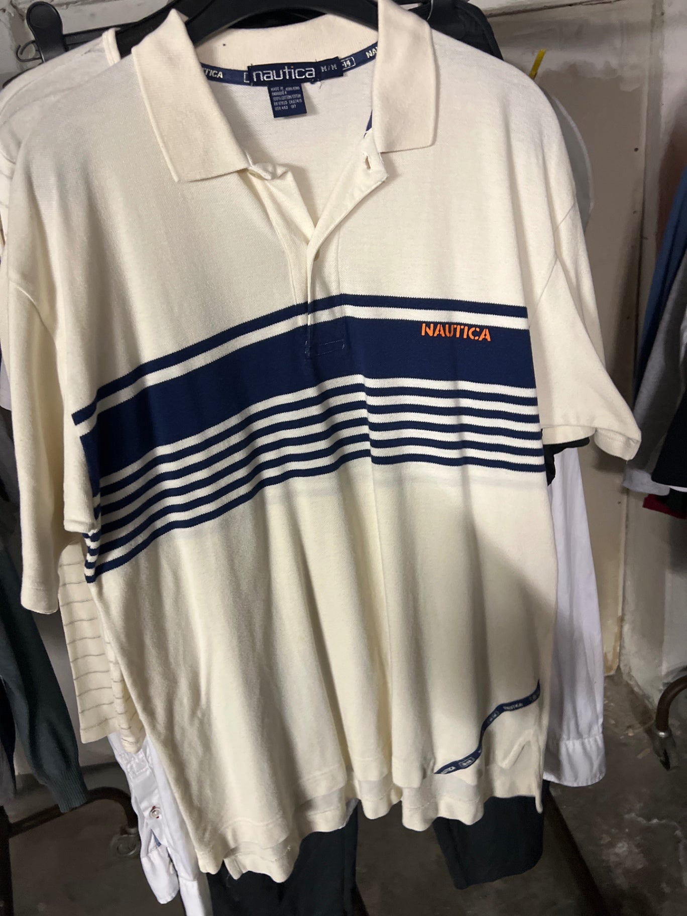 Retro Nautica Poloshirt Creme Gr.: XL