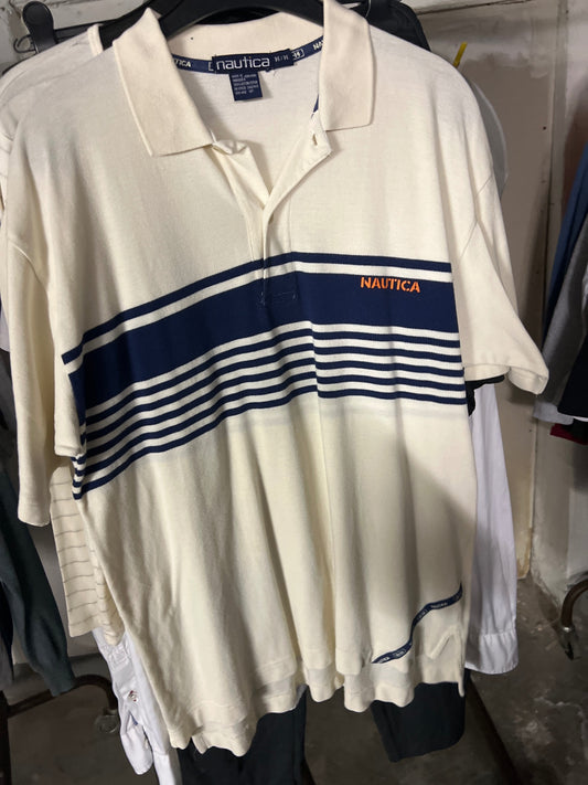 Retro Nautica Poloshirt Creme Gr.: XL