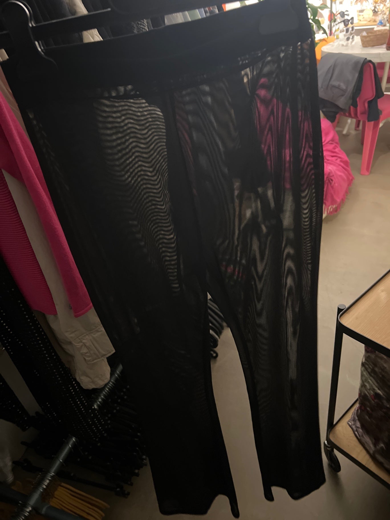 Hose Transparent Schwarz Gr.: S