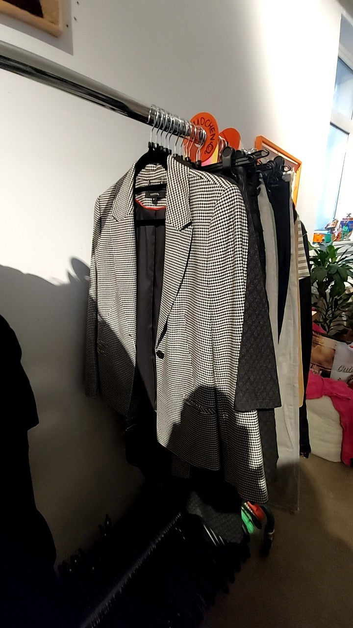 Comma Blazer Schwarz-Weiß Karo Gr.: S