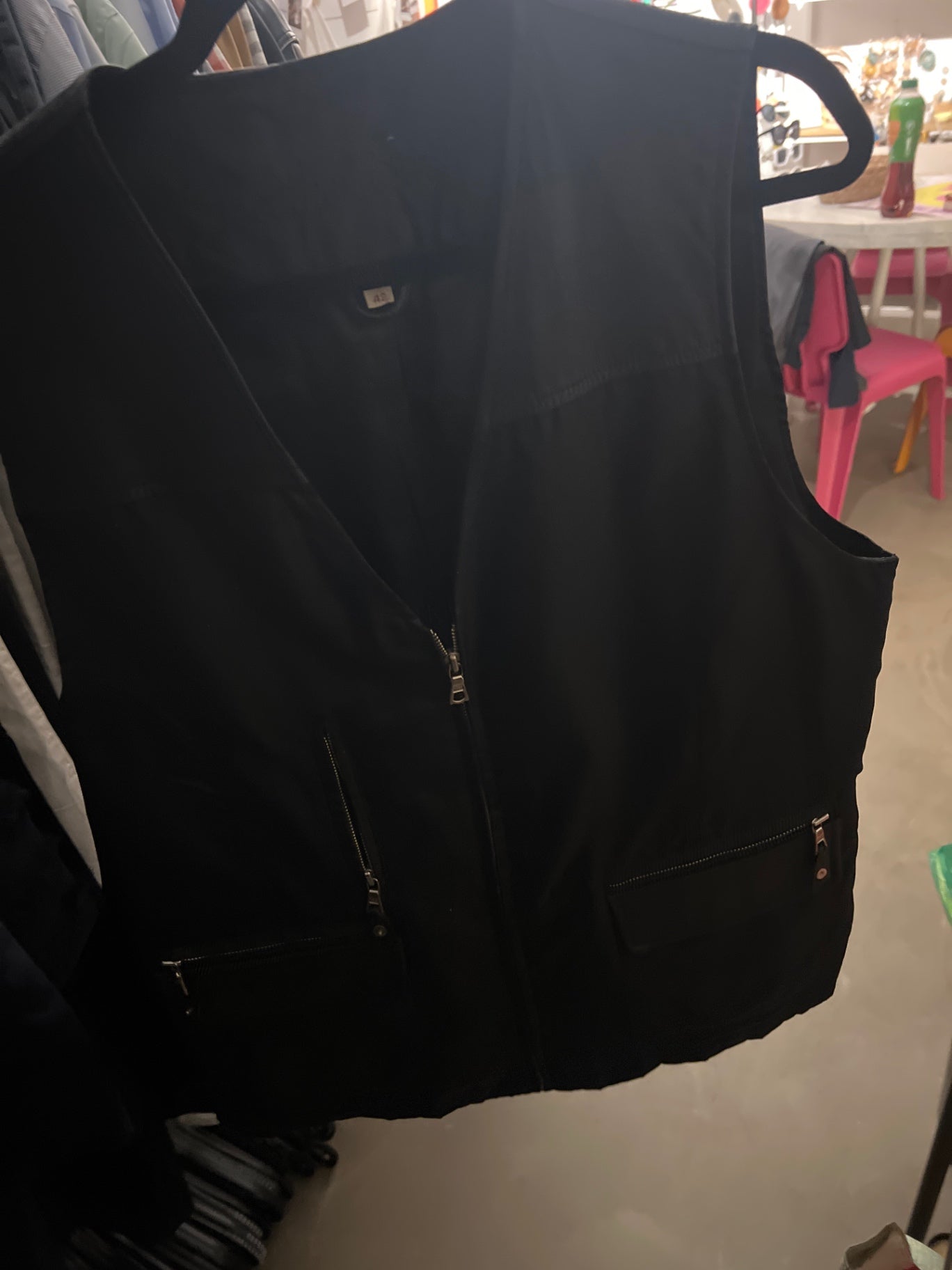 Lederweste Schwarz Gr.: XL