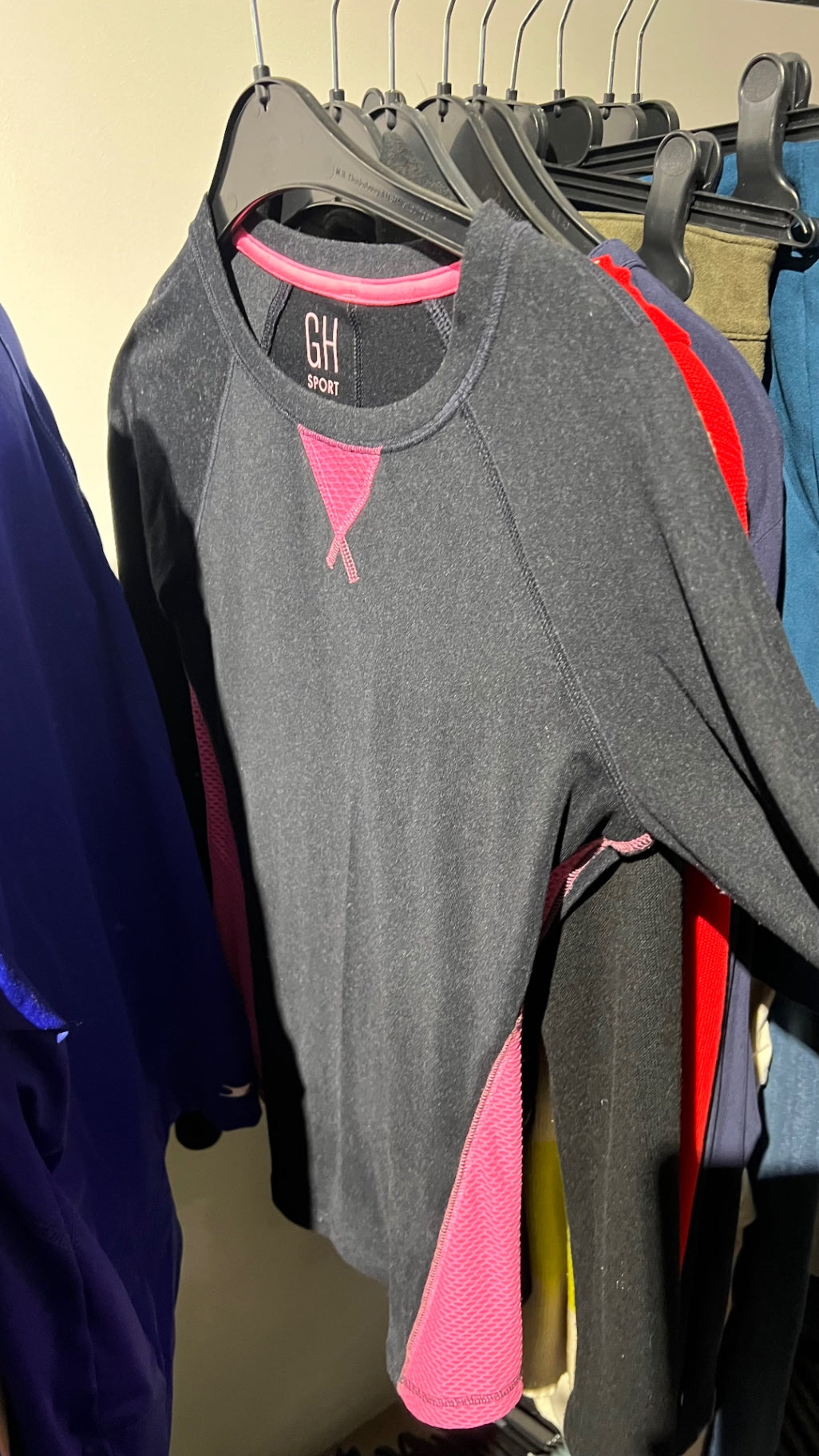 GH SPORT Sportoberteil Grau, Pink Gr.: XS