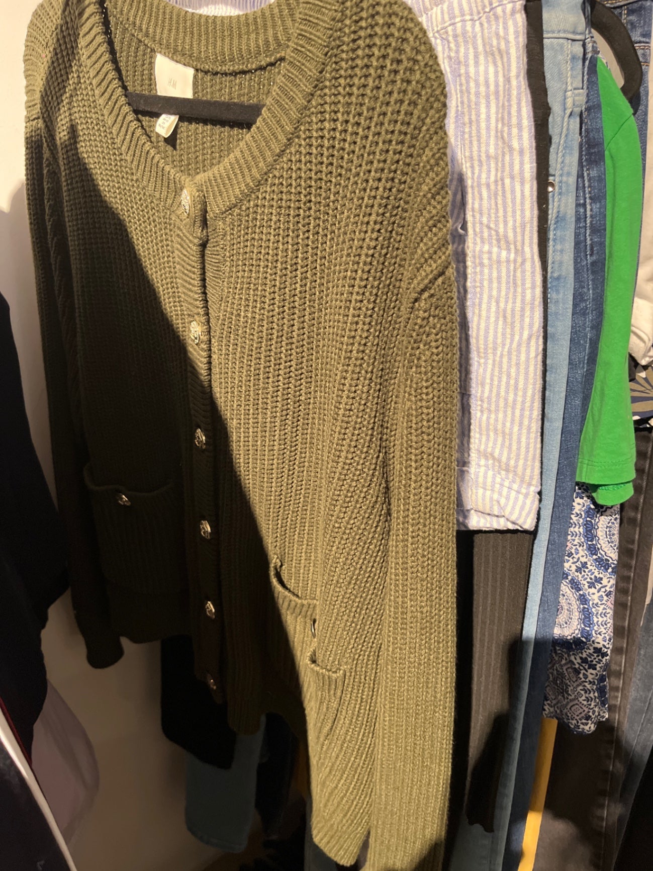 H&M Strickjacke Olivgrün Gr.: