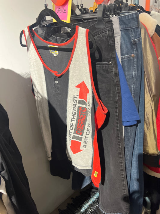 Tanktop Grau, Rot, Schwarz Gr.: XL