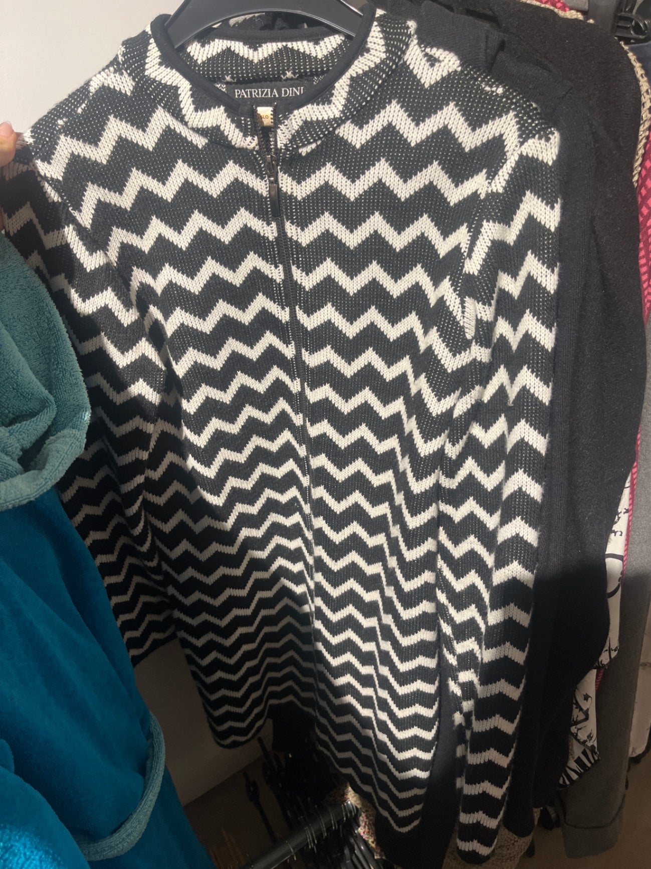 Patrizia Dini Cardigan Schwarz Weiß Gr.: S