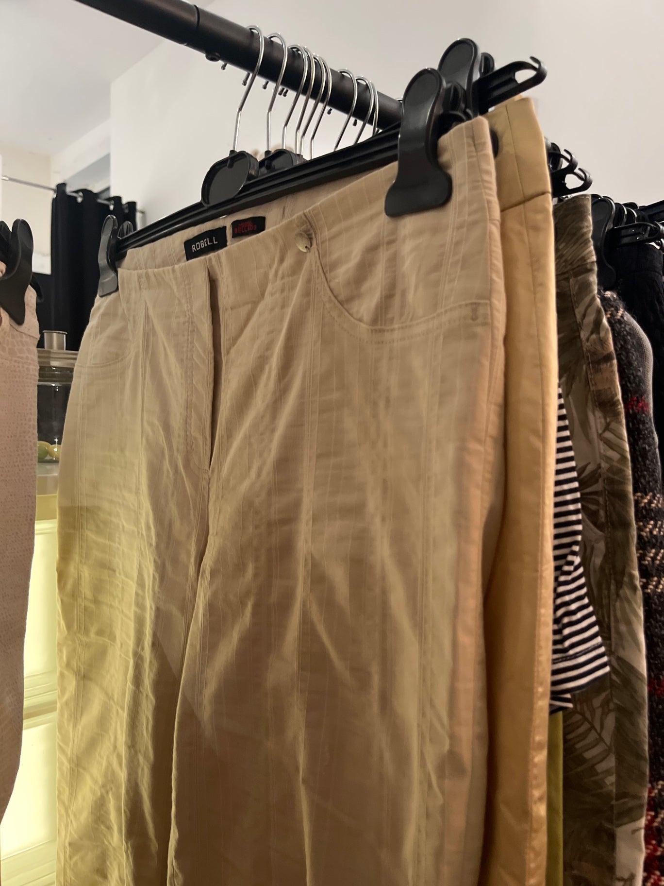 Robell Hose Beige Streifen Gr.: L