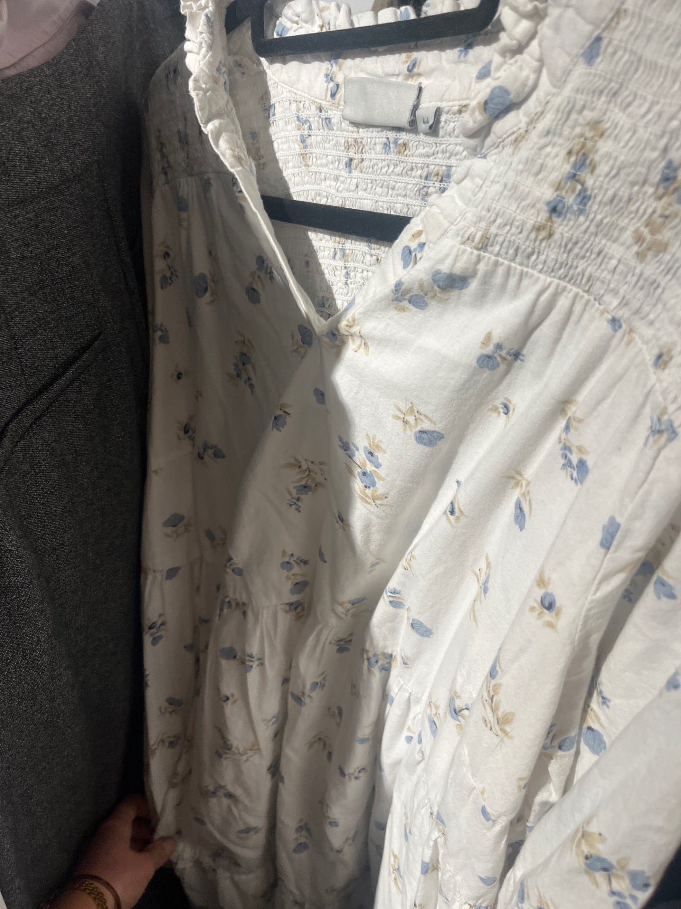 Kaffe Kleid Weiß mit blauen Gr.: XL