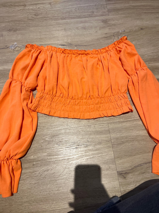 Cropped Bluse Orange Gr.: L