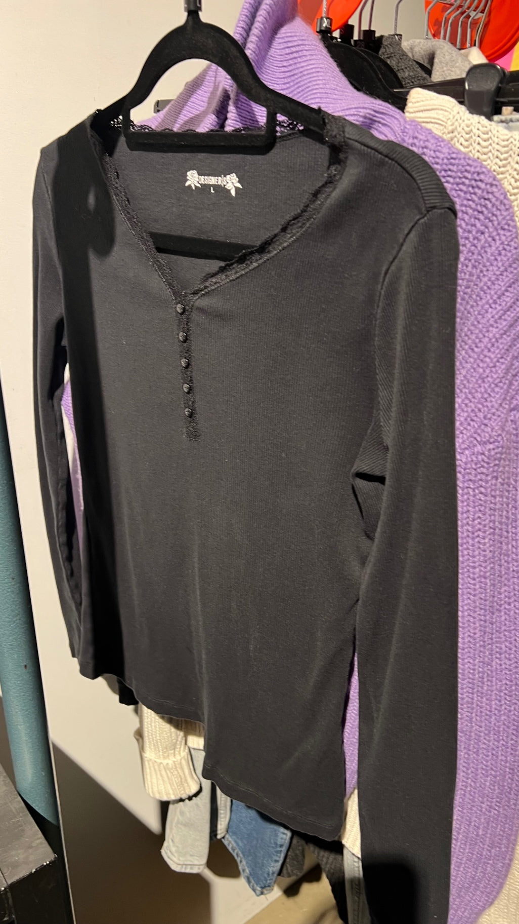Langarmshirt Schwarz Gr.: L