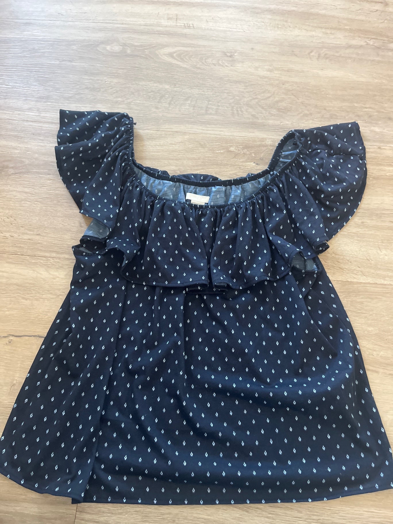 H&M Blusenshirt Dunkelblau Punkte M