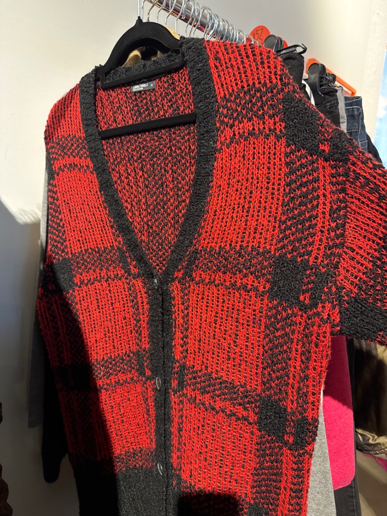 Laura Torelli Jacke Rot Schwarz Gr.: M