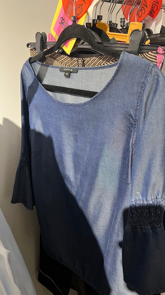 comma Bluse Blau Gr.: M
