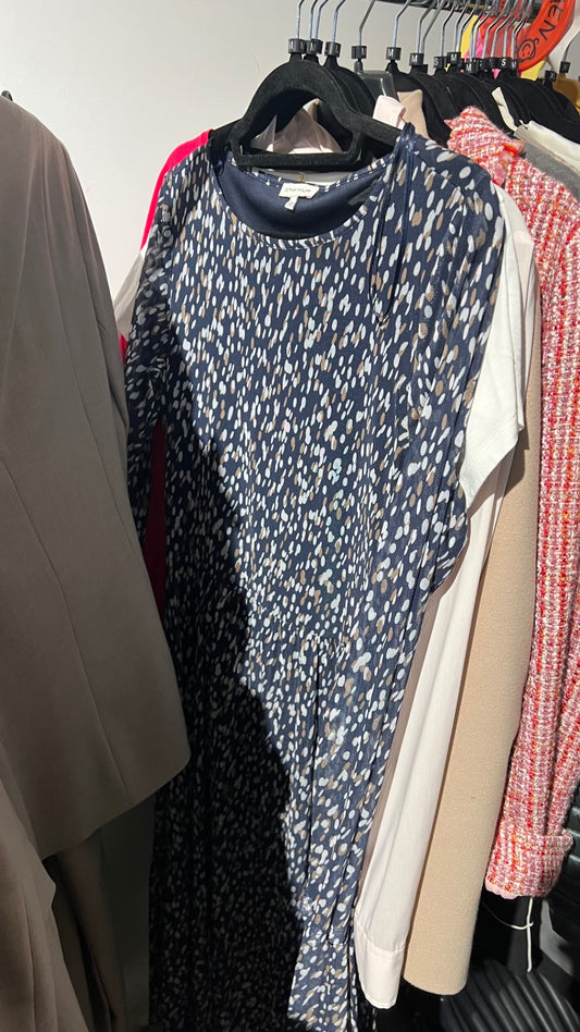 Tom Tailor Kleid Blau, Weiß, Braun Gr.: M