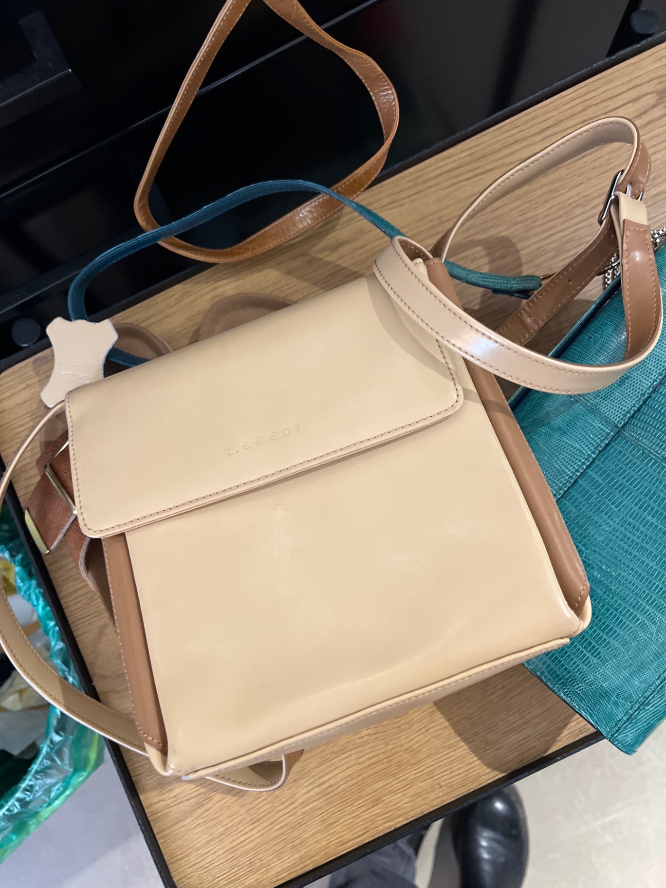 L.CREDI Handtasche Beige 
