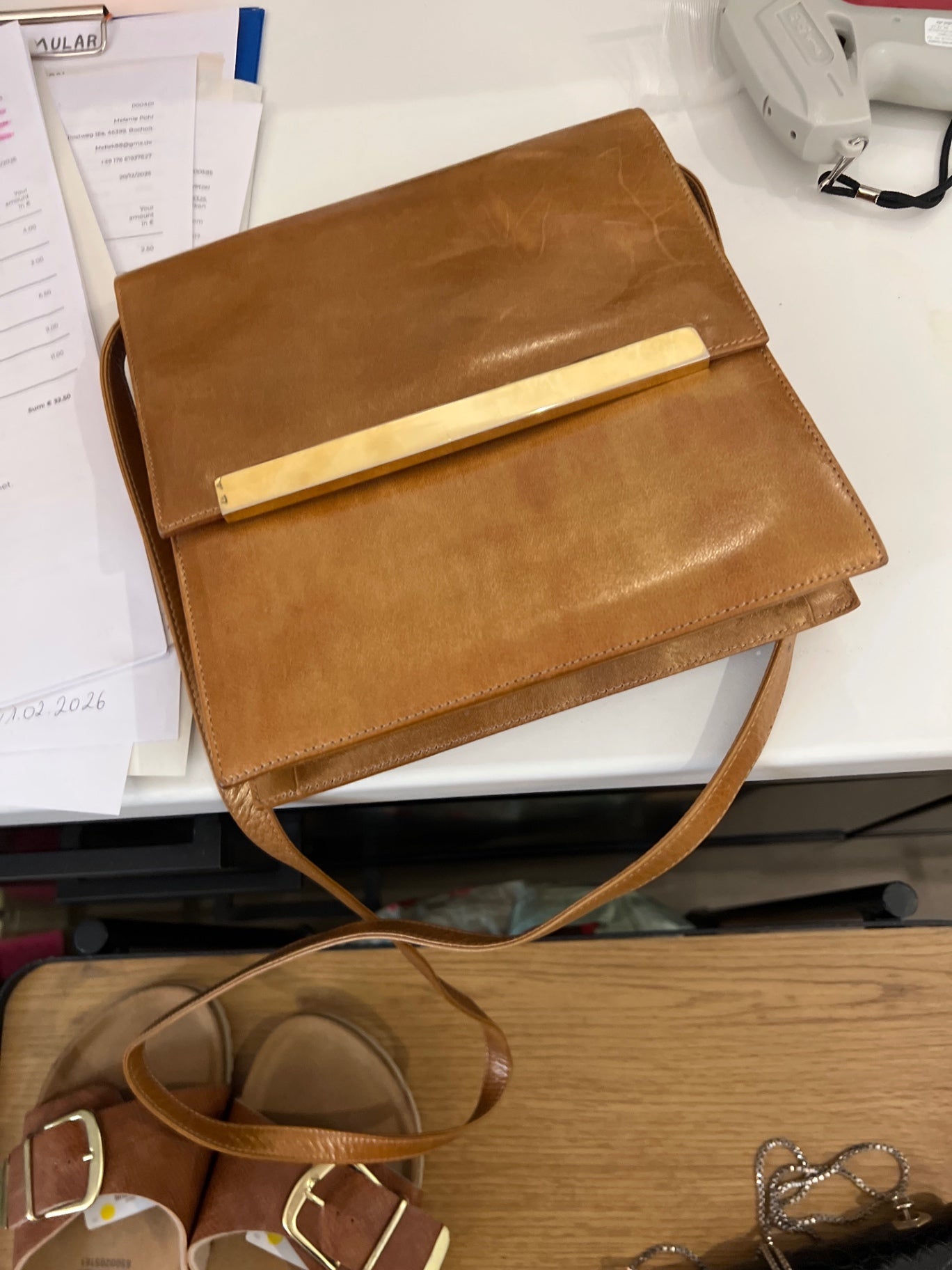 MAB Studio Italy Handtasche Hellbraun