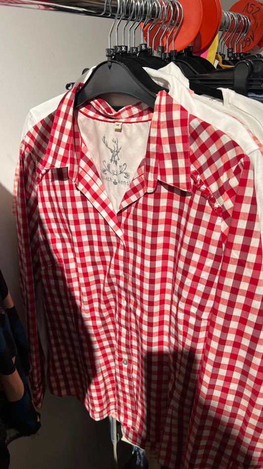 Spieth & Wensky Bluse Rot und Weiß Gr.: XL