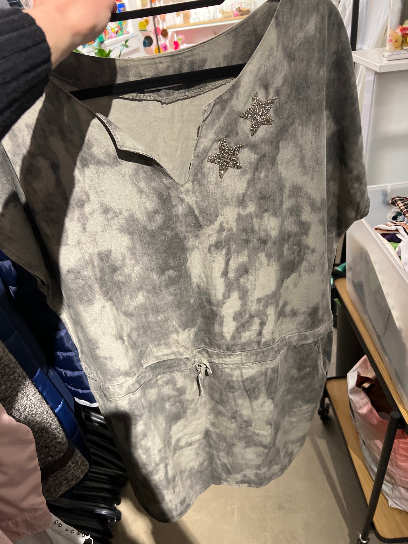 Made in Italy Bluse Grau Grün Gr.: XXL