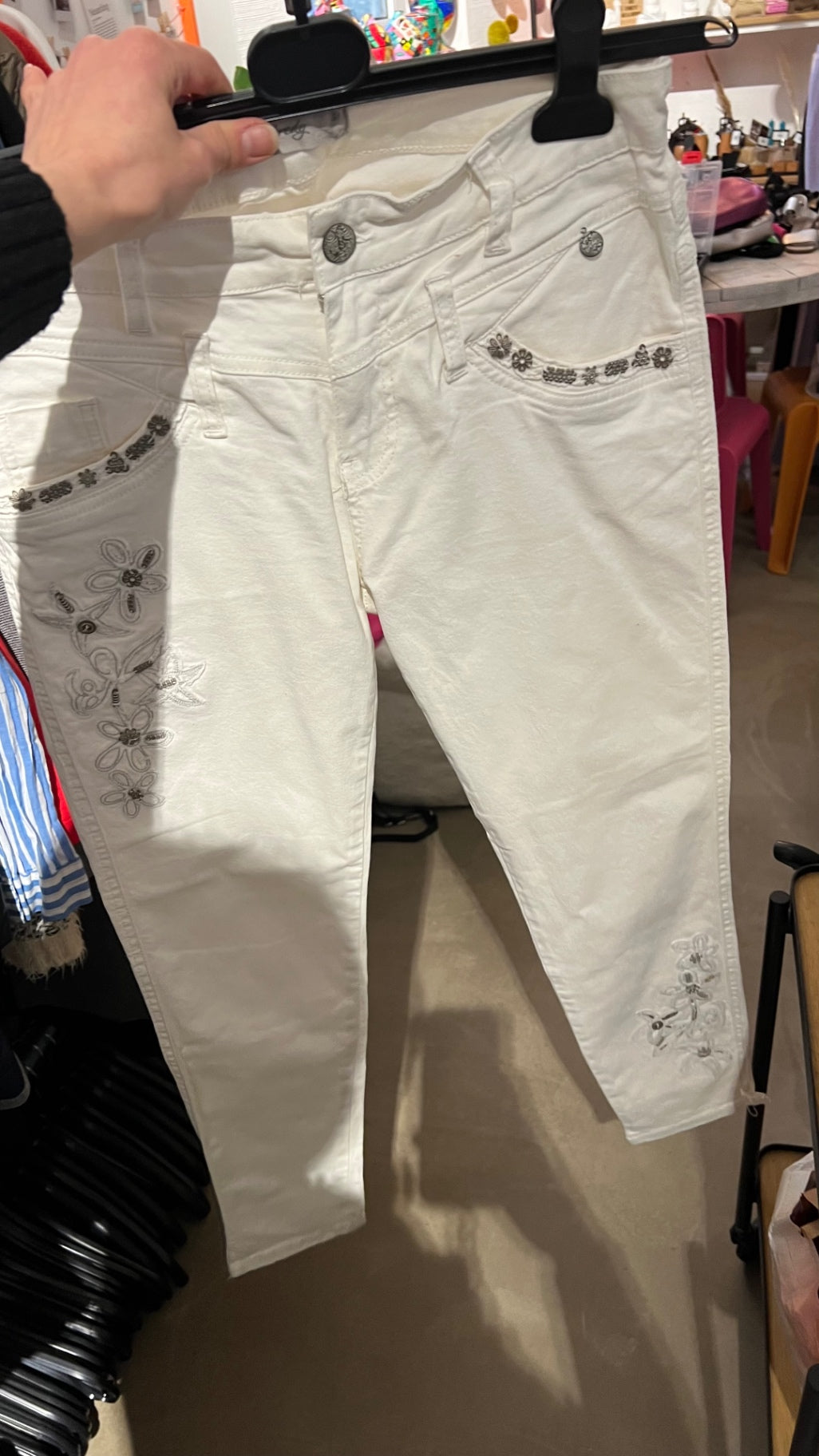 Tredy Jeans Cremeweiß Gr.: M