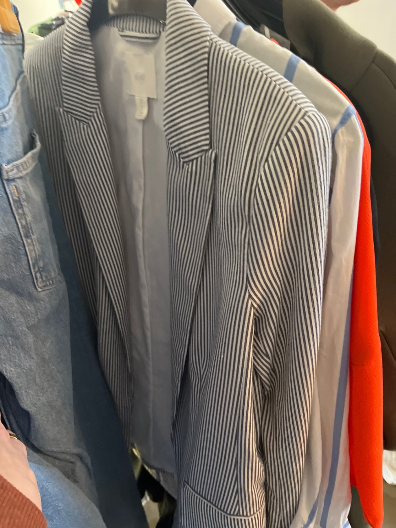 H&M Blazer Blau Weiß Gr.: M