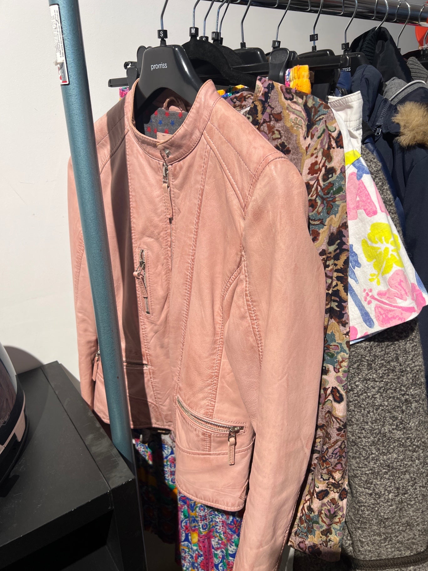 Marie Lund Lederjacke Rosa Gr.: S