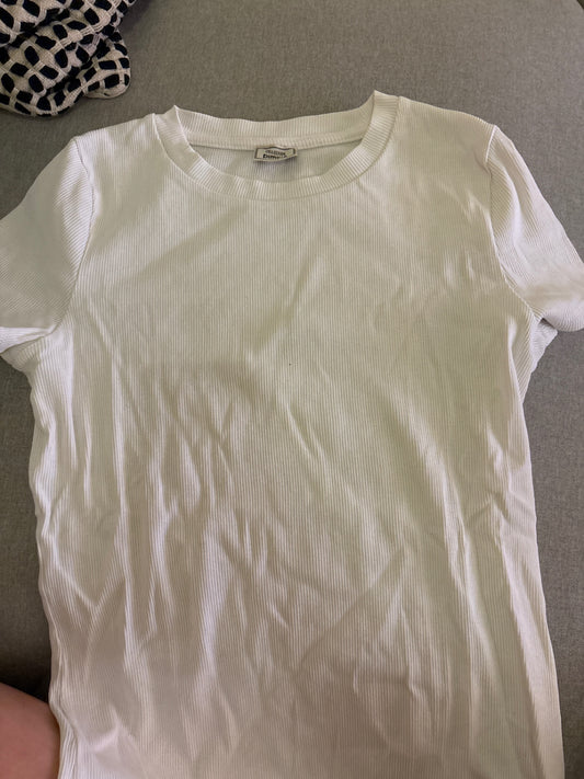 Pimkie Tshirt Weiß gerippt Gr.: S