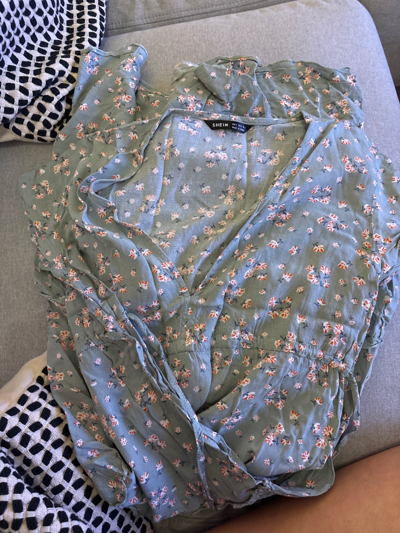 SHEIN Kleid Grün Blumen Gr.: S