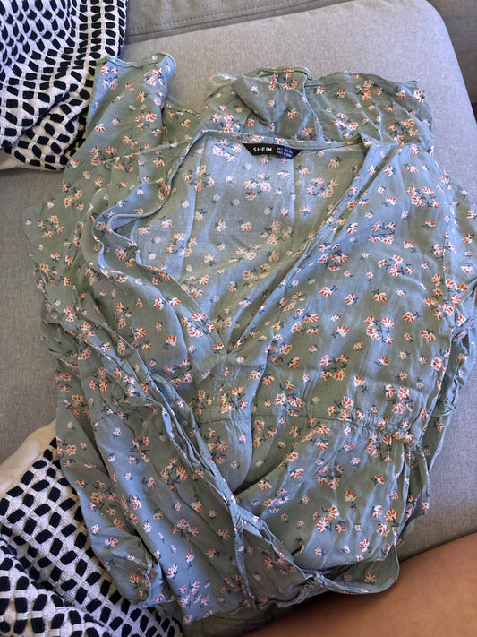 SHEIN Kleid Grün Blumen Gr.: S
