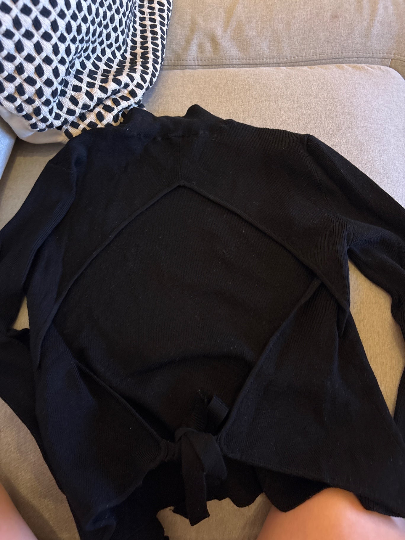 H&M Langarmshirt Rückenfrei Schwarz Gr.: S