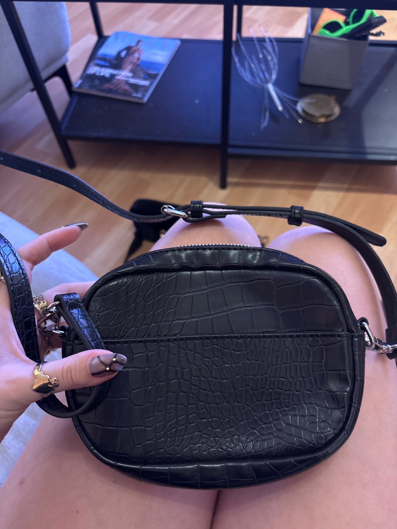 Pimkie Handtasche Schwarz Kroko