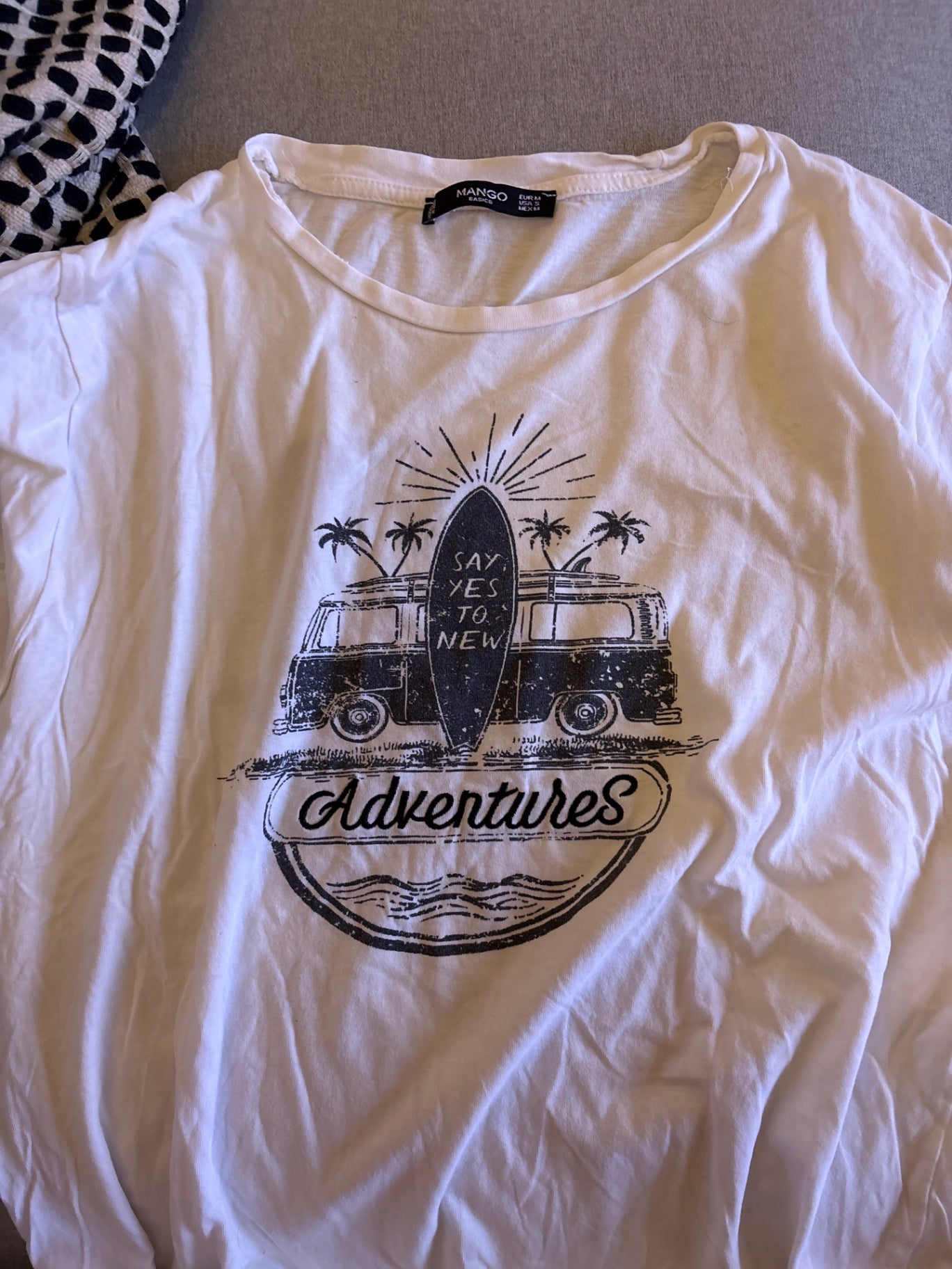 MANGO T-Shirt Weiß Adventures Gr.: M