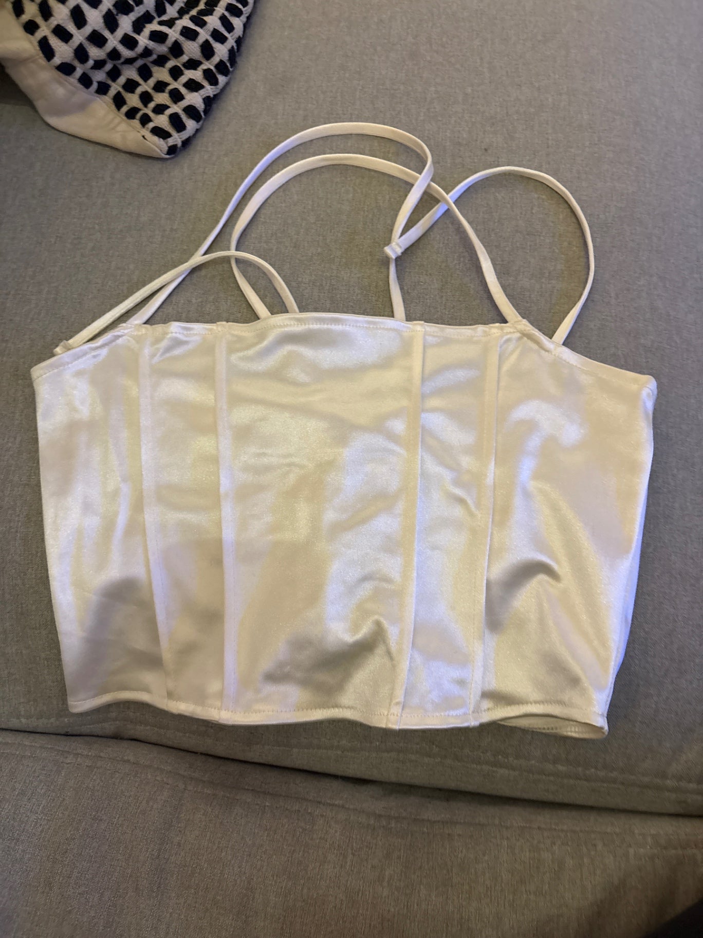 H&M Top Weiß Satin Gr.: S