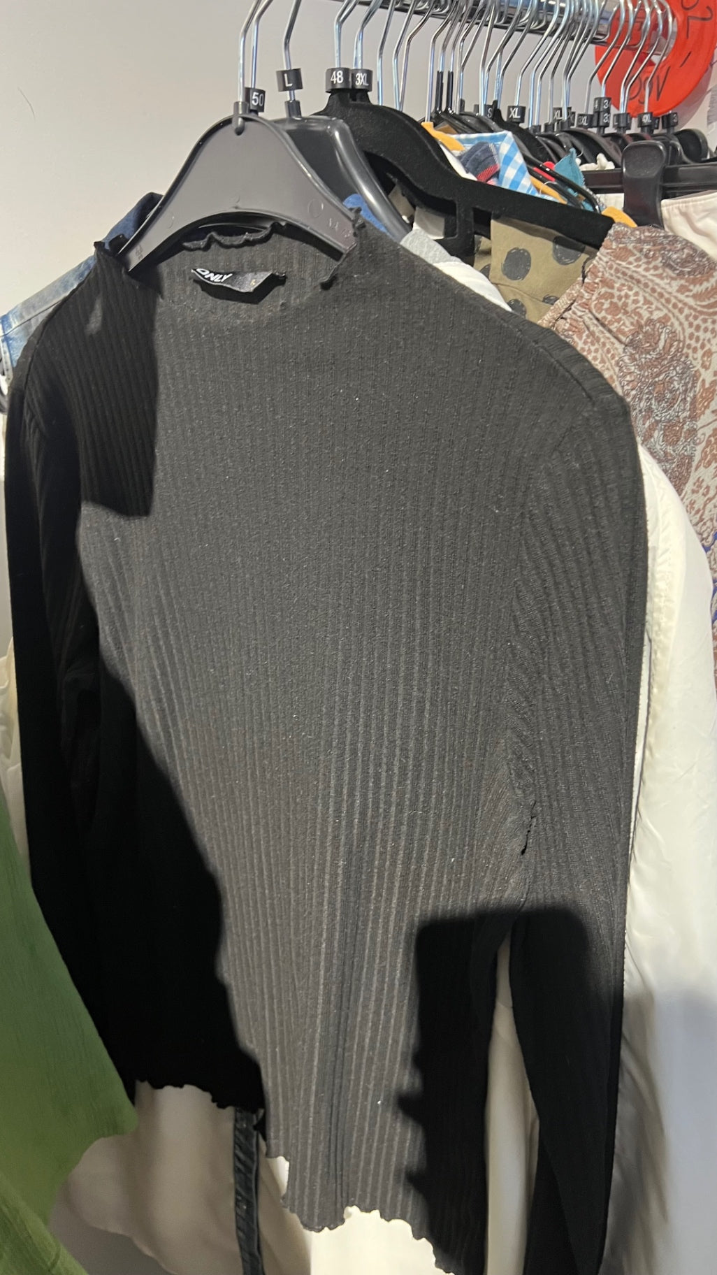 Only Langarmshirt Schwarz Gr.: L