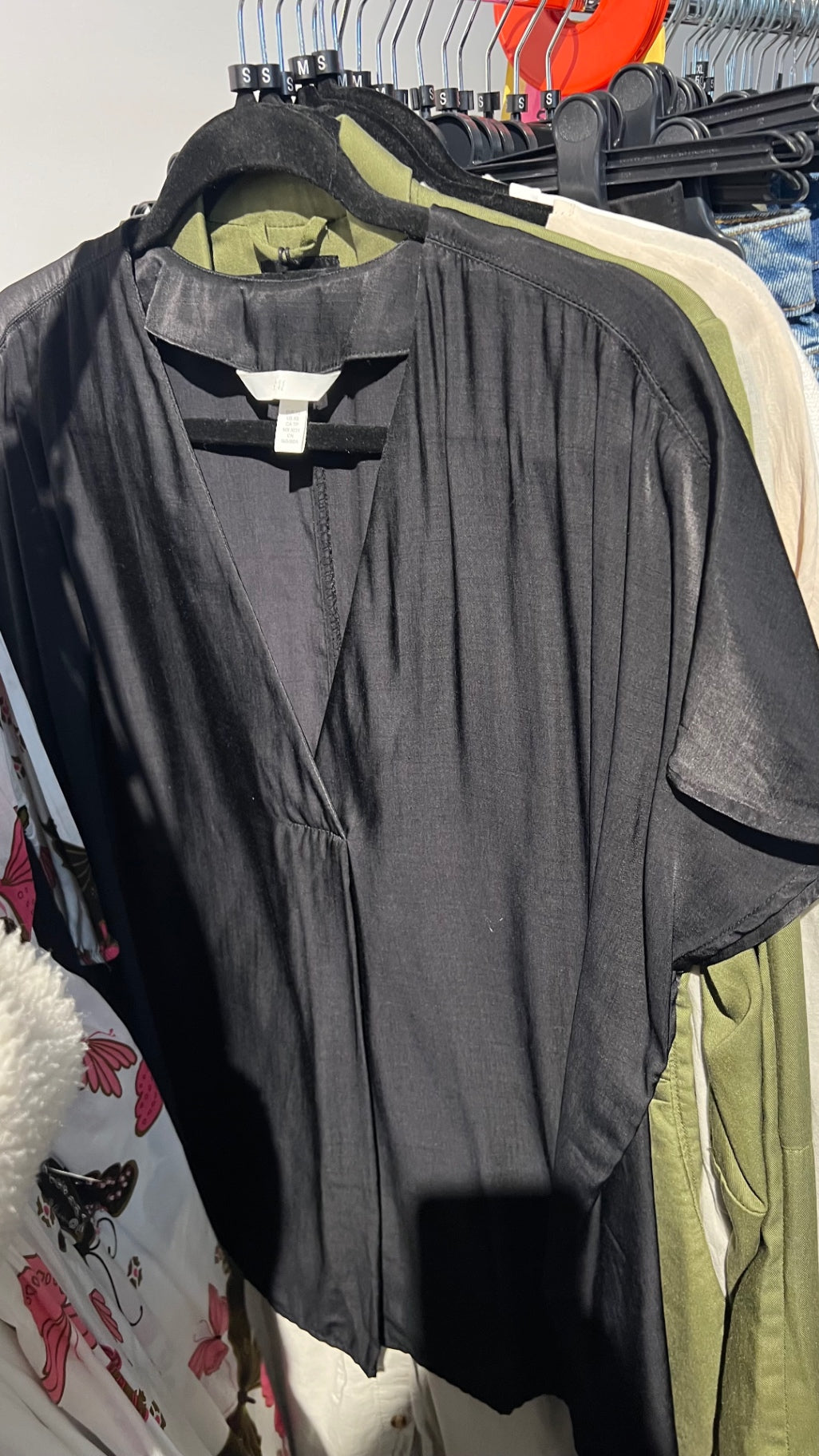 H&M Blusenshirt Schwarz Gr.: S