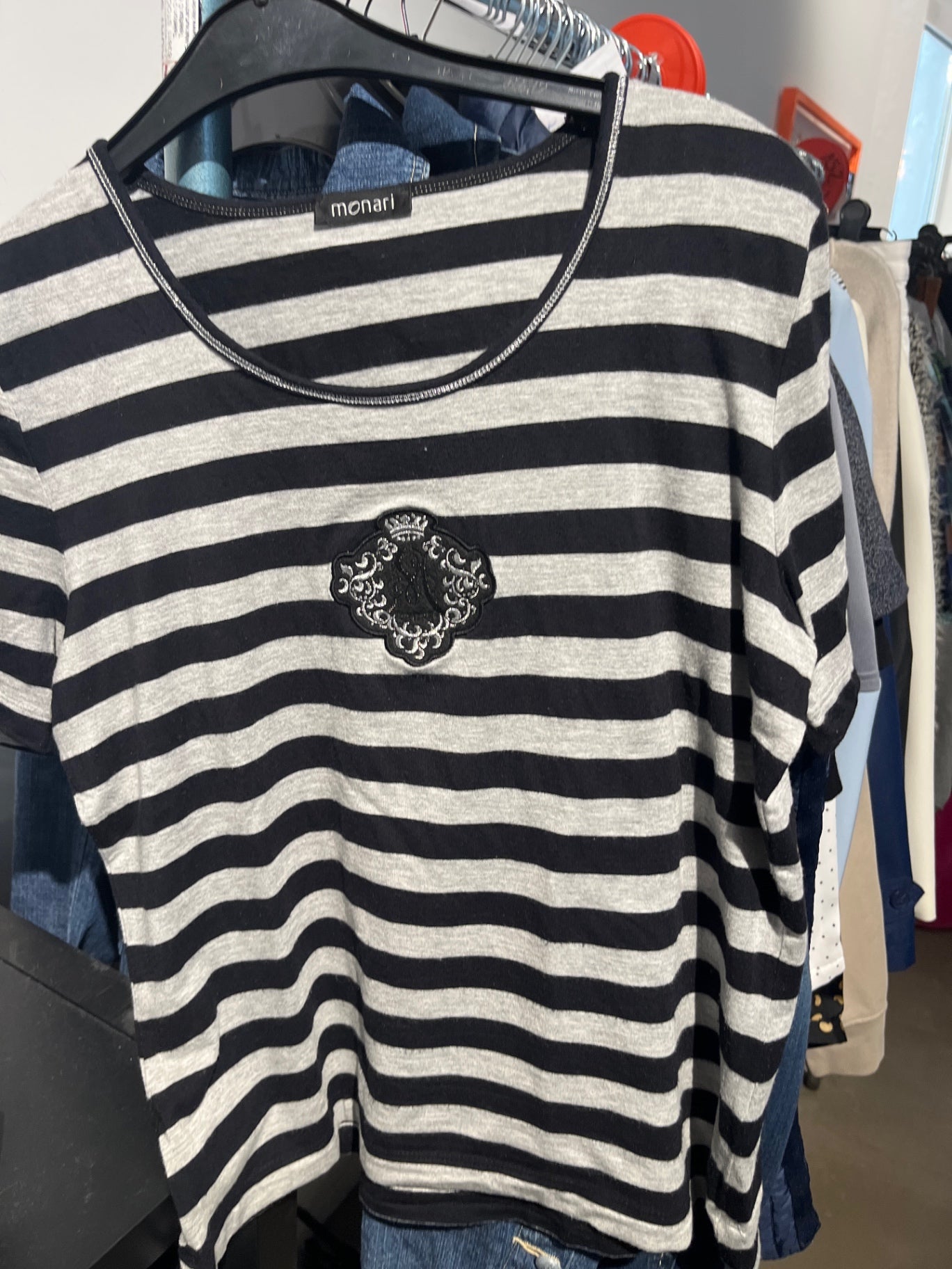 monari T-Shirt Grau Schwarz Gr.: L