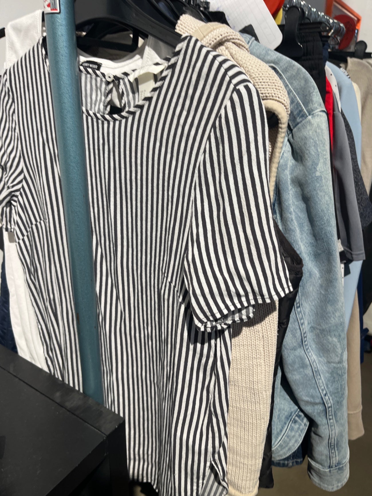 H&M Blusenshirt Schwarz gestreift S