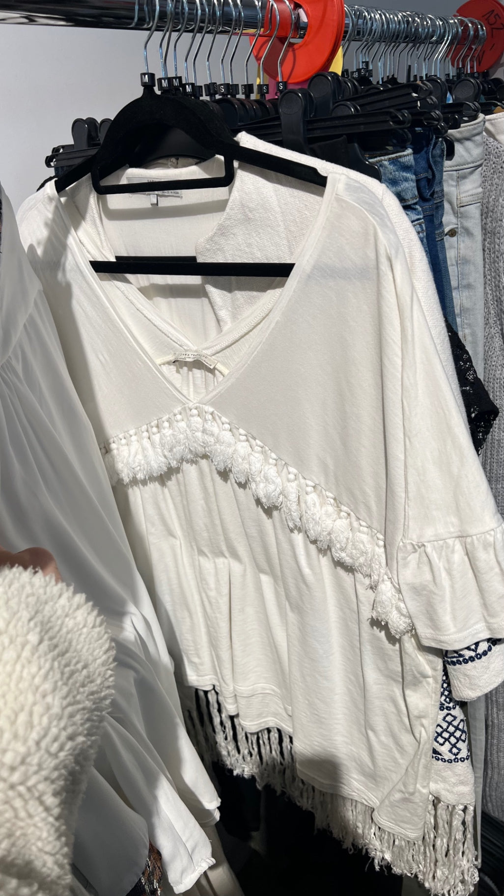 Zara T-Shirt Weiß Gr.: M