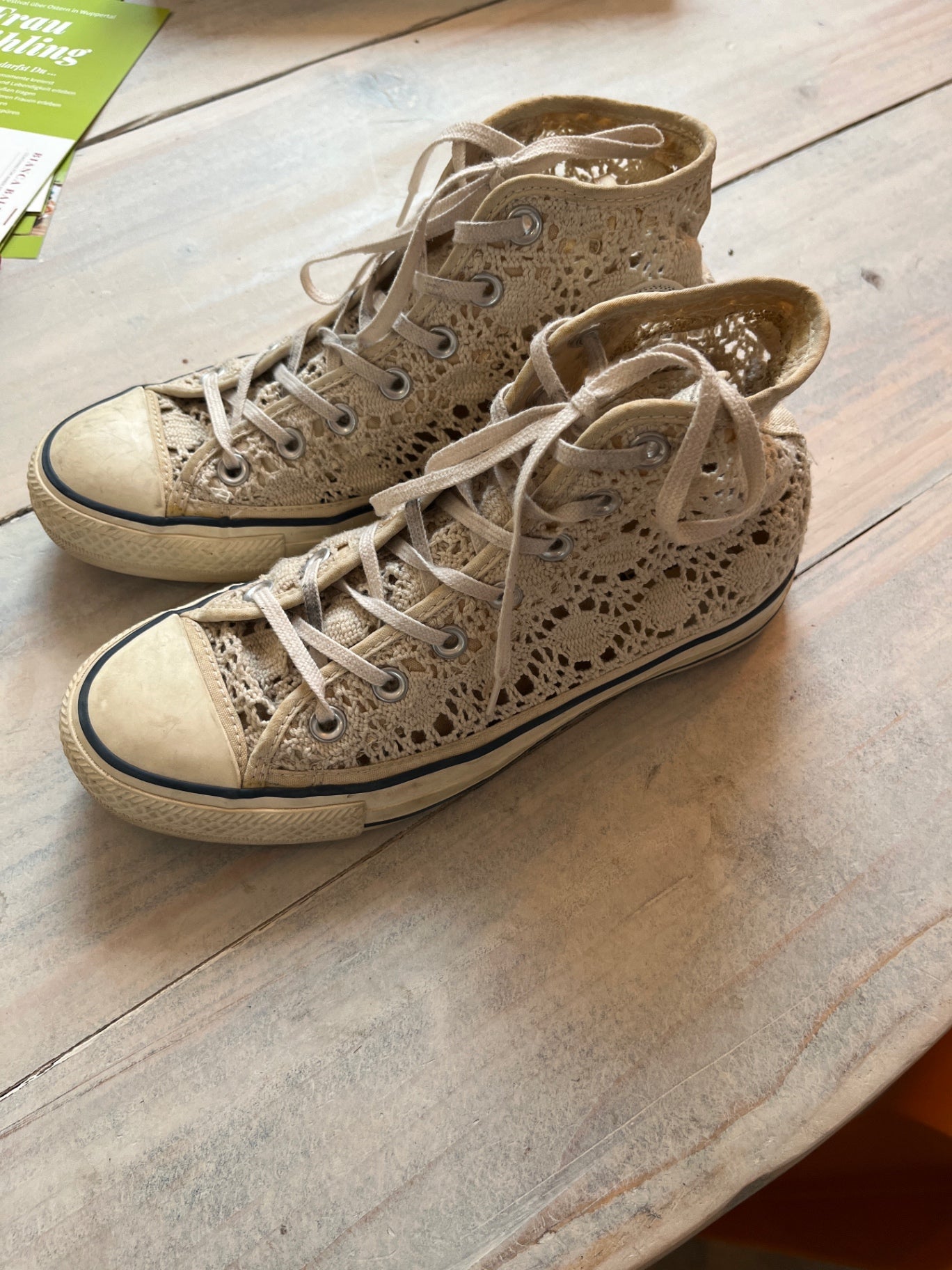 Converse Sneakers Beige gehäkelt 38