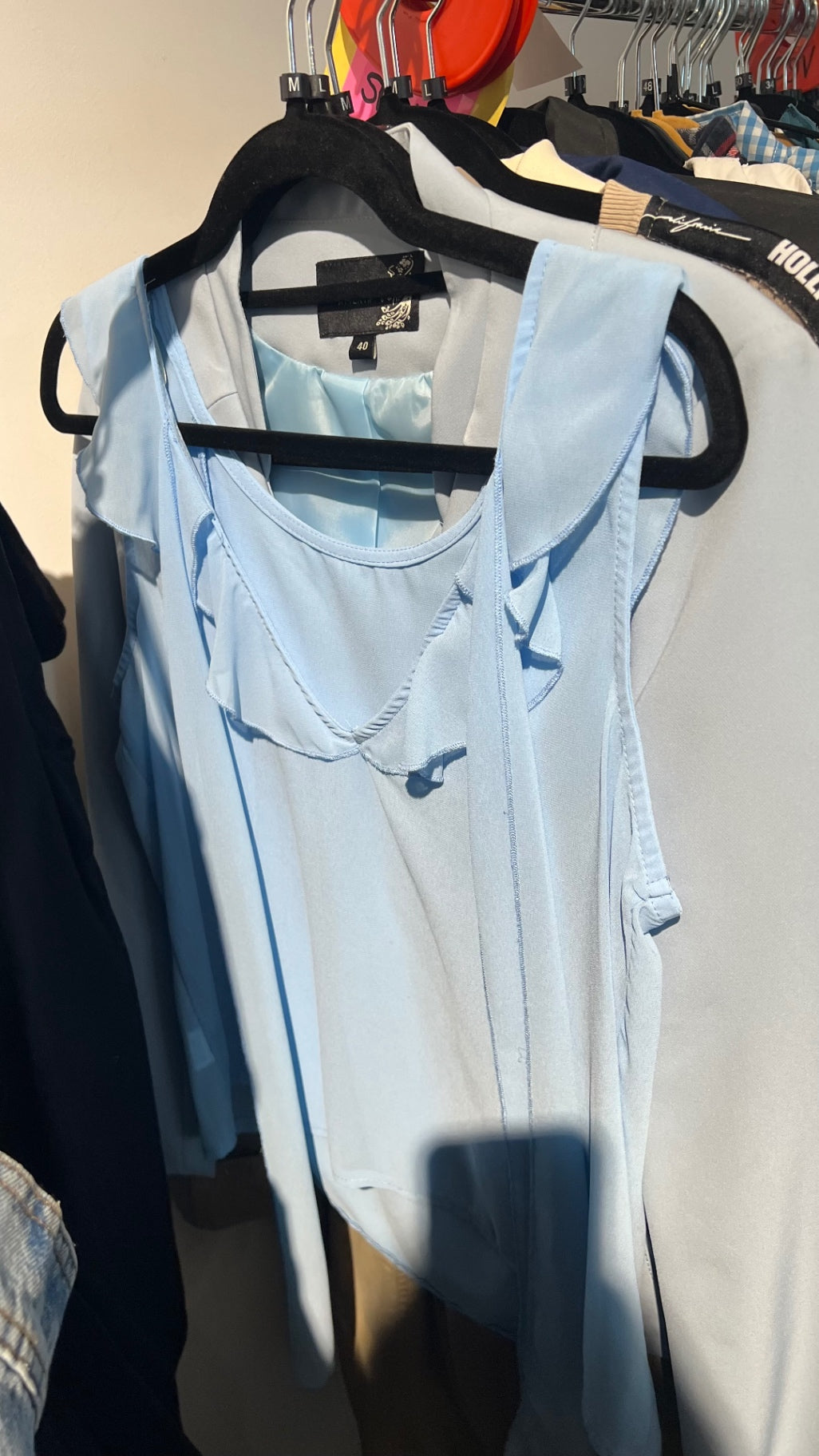 Top Bluse Hellblau Gr.: S