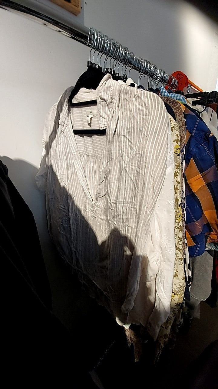H&M Bluse Beige/Weiß Streifen Gr.: S