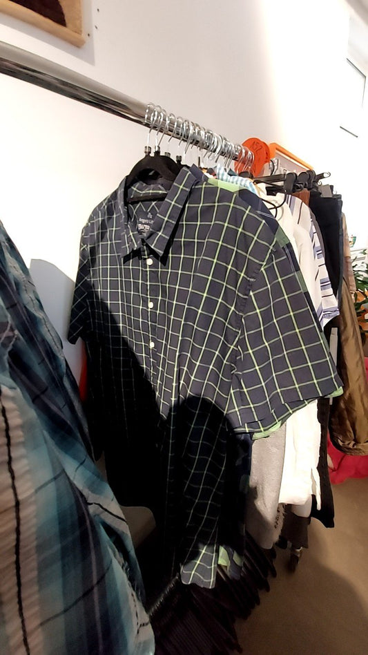 Angelo Litrico Hemd Dunkelblau/Grün Gr.: XXXL