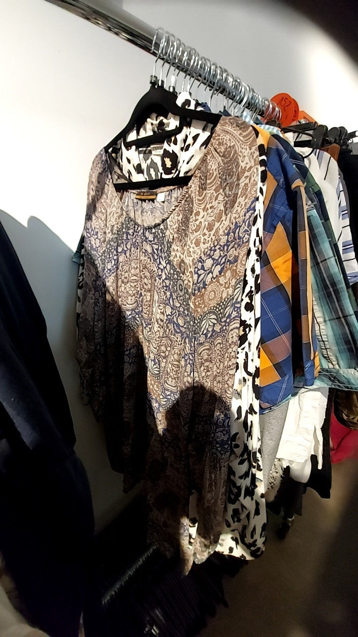 Studio Untold Bluse Beige/Schwarz/Blau Gr.: 50