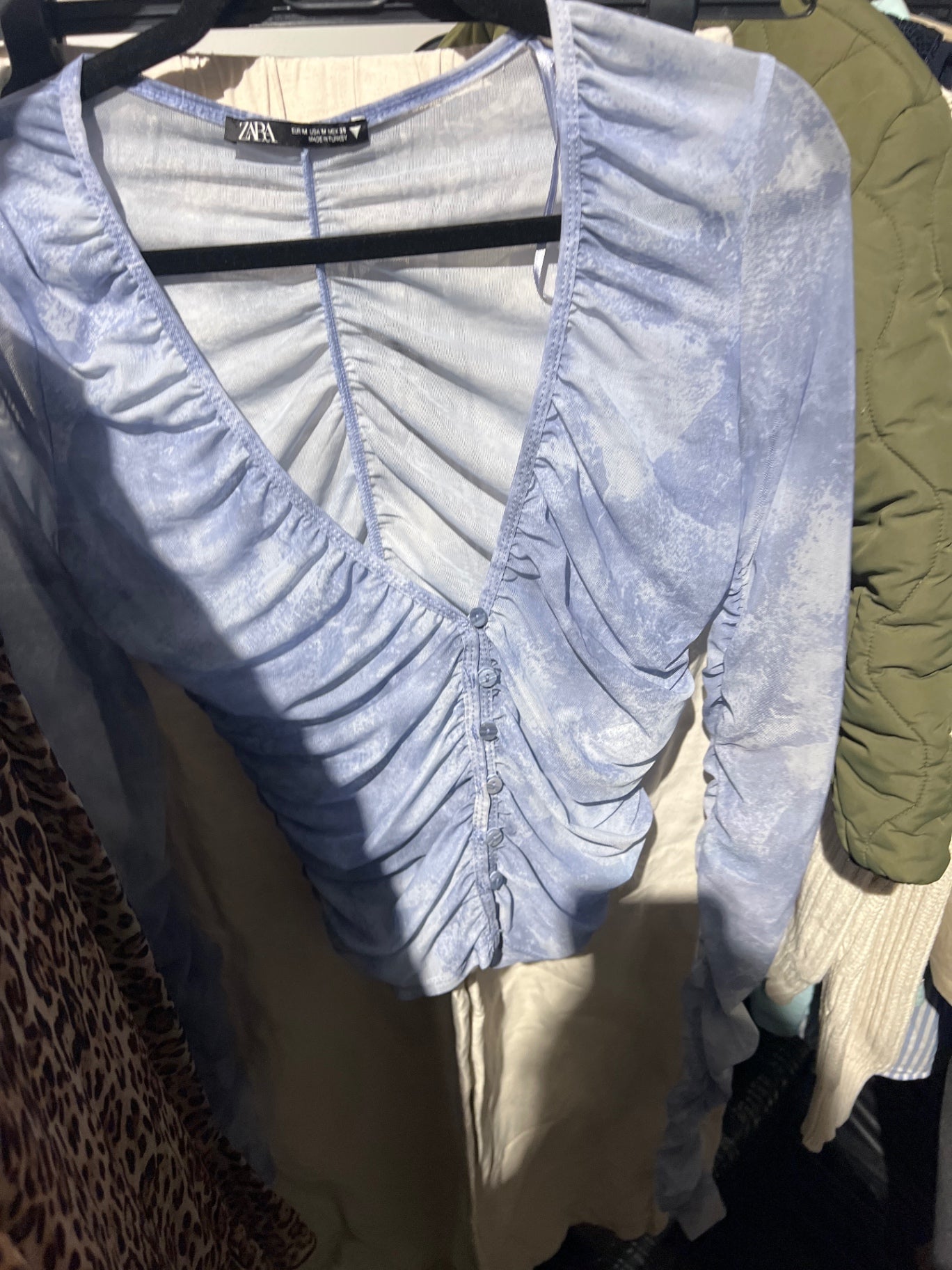 ZARA Bluse Hellblau Gr.: M