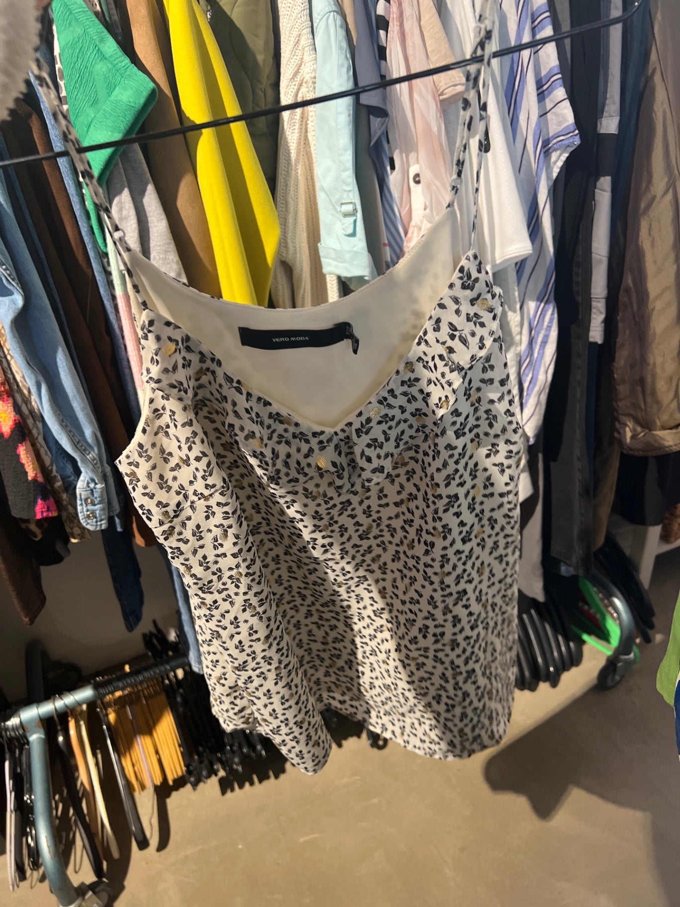 VERO MODA Top Weiß Muster Gr.: S