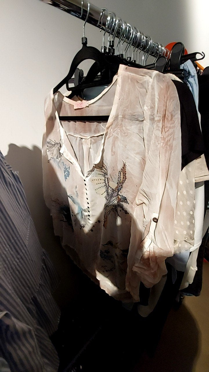 PINK Bluse Rosa/Creme Gr.: L