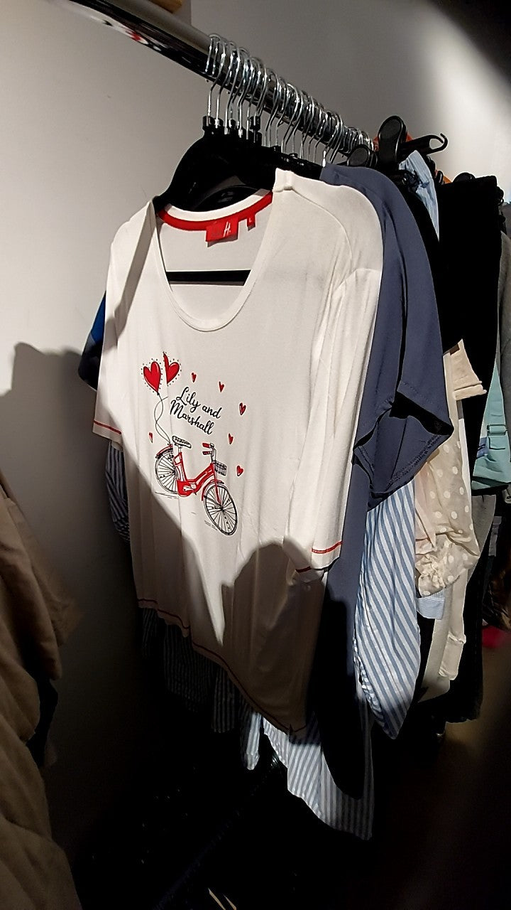 Lea H. T-Shirt Weiß/Rot Gr.: L