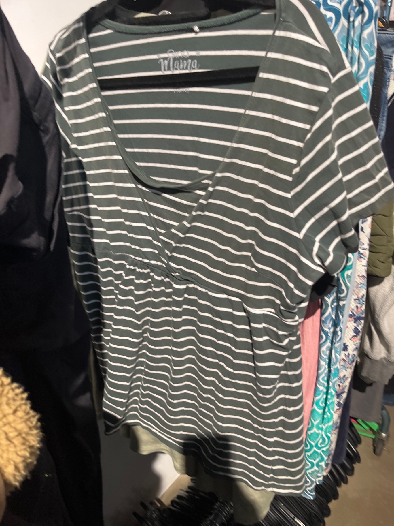 Gina Umstands T-Shirt Grün Weiß XL