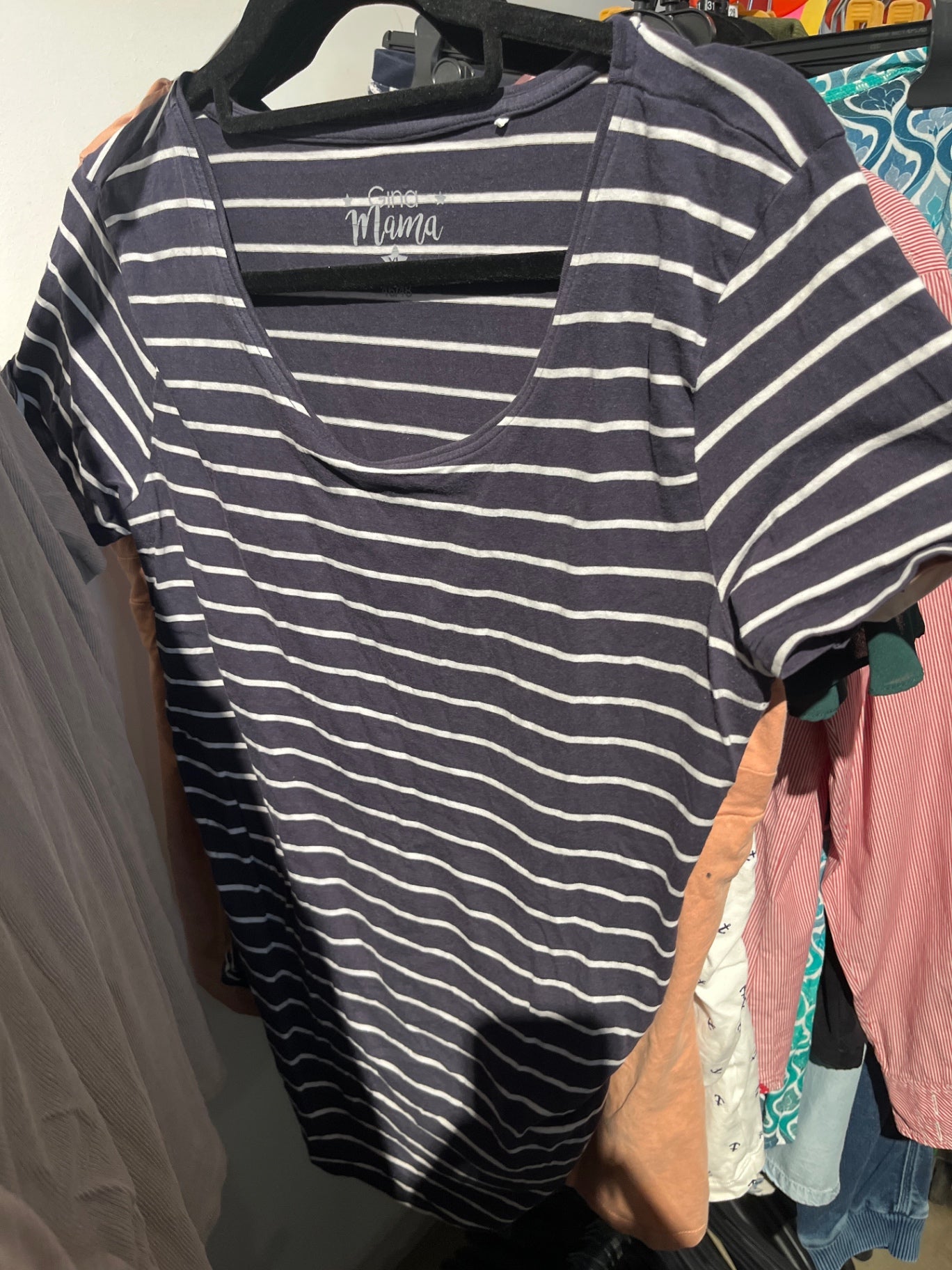 Gina Umstands Shirt blau Streifen XL