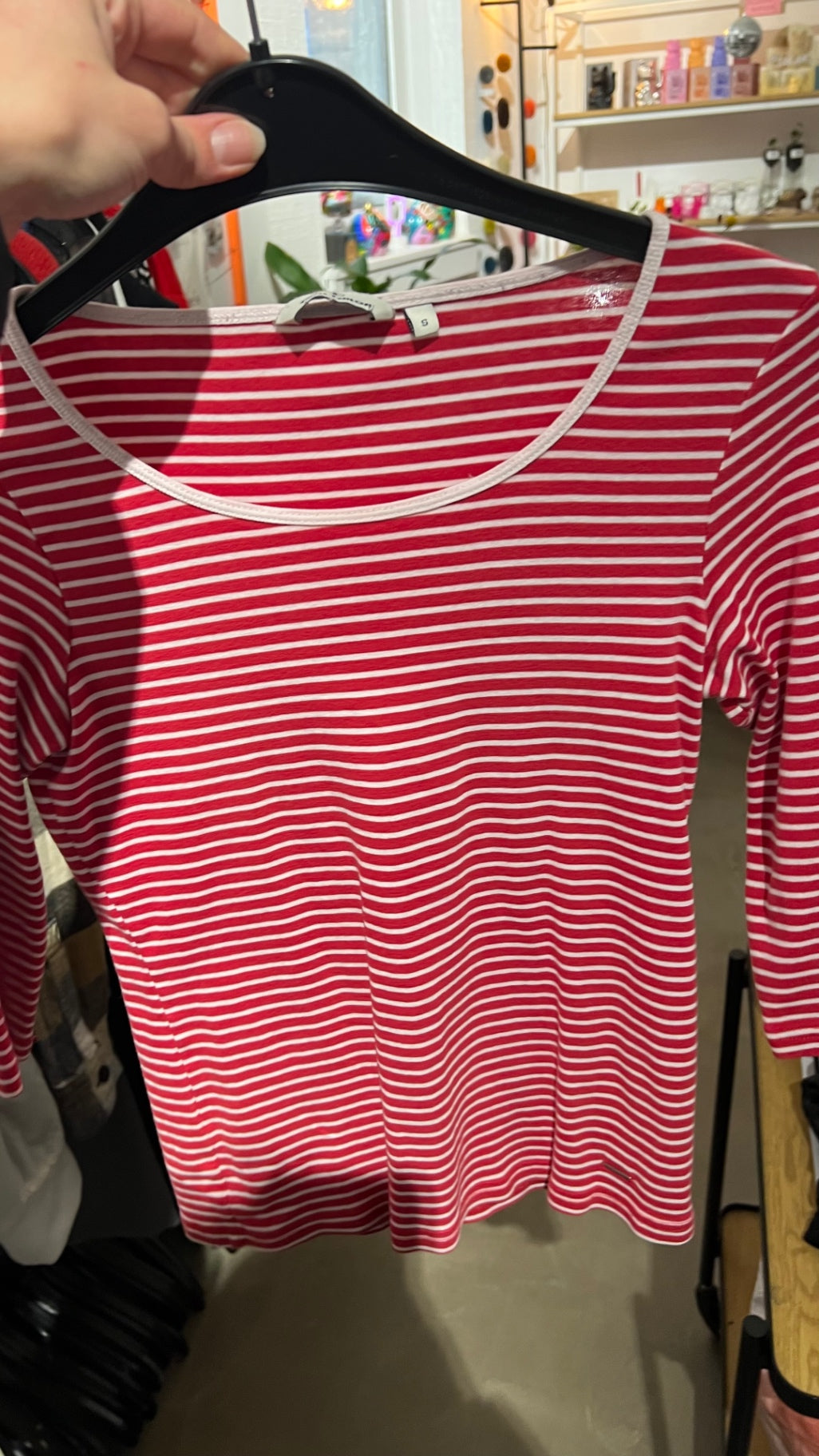 Tom Tailor Langarmshirt Rot Weiß Gr.: S