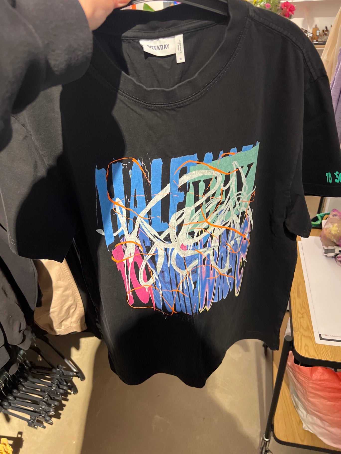 WEEKDAY T-Shirt Schwarz Gr.: M
